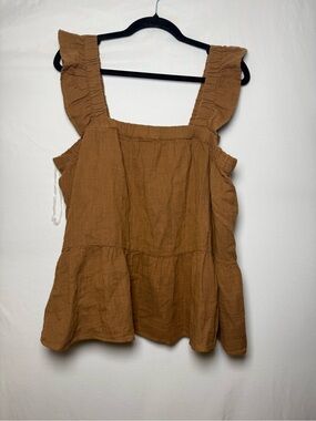 So Ruffle Strap Peplum Top